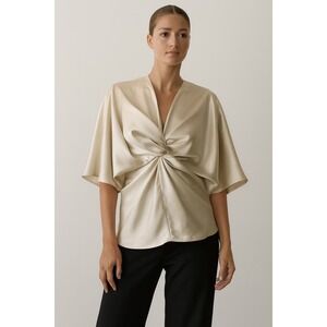 NWT  Pleione‎ Women's Blouse Top, Twist Front, Kimono Sleeve, Elegant, Party, XL